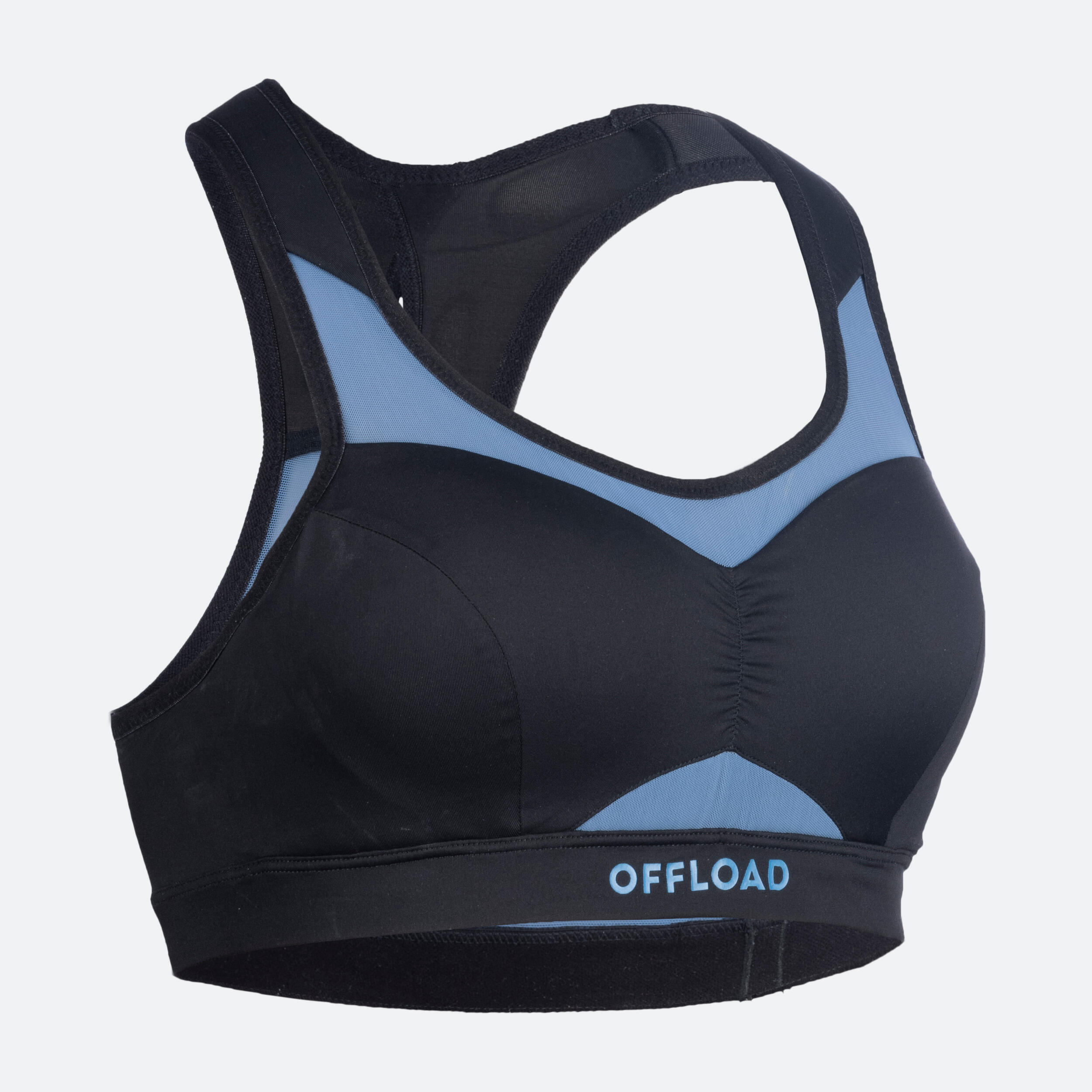 Seconde vie - Women's rugby bra - R500 black blue - VERY GOOD