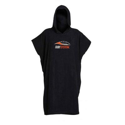 SURFSYSTEM - Poncho da surf per adulti - Nero