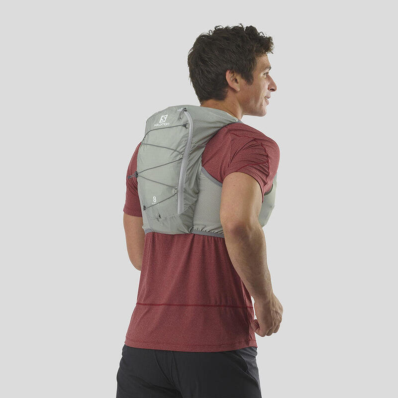 Active Skin 8 With Flasks Hydration Trail Running Backpack Vest 8L - Silver