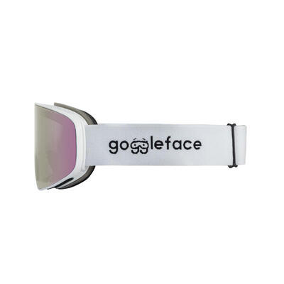 Goggleface straight line skibril - wit/rood - unisex
