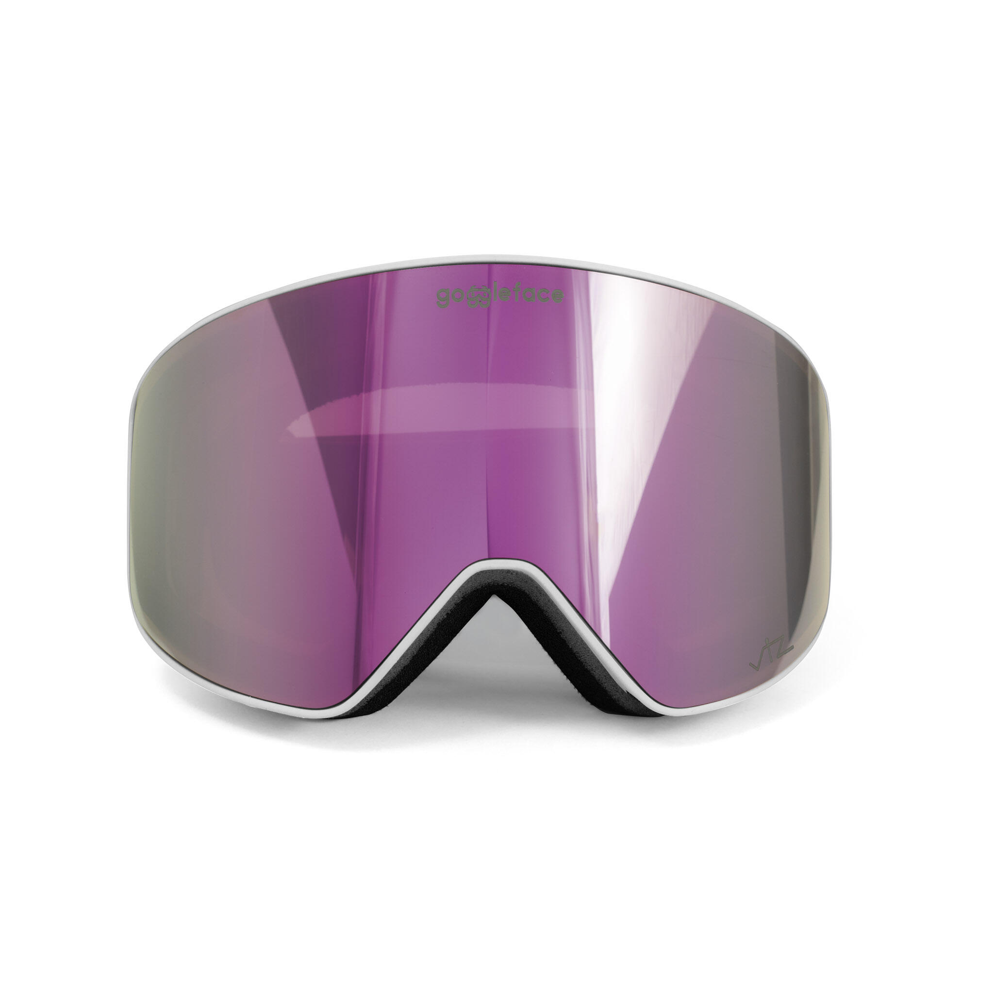 GOGGLEFACE Straight Line ski- en snowboardbril - wit/roze - unisex 2/4