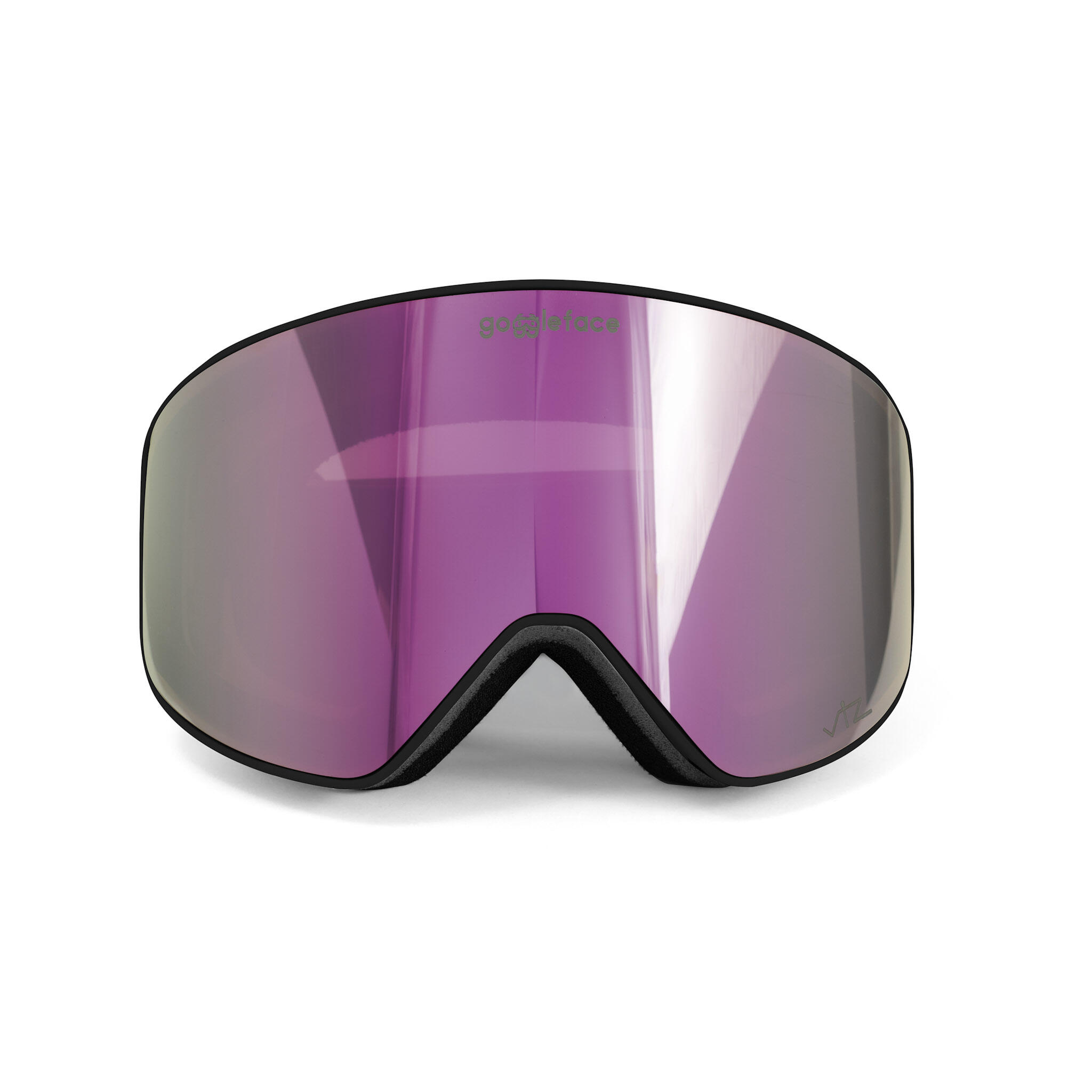 GOGGLEFACE Straight Line ski- & snowboardbril — Zwart/Roze — Unisex 2/4
