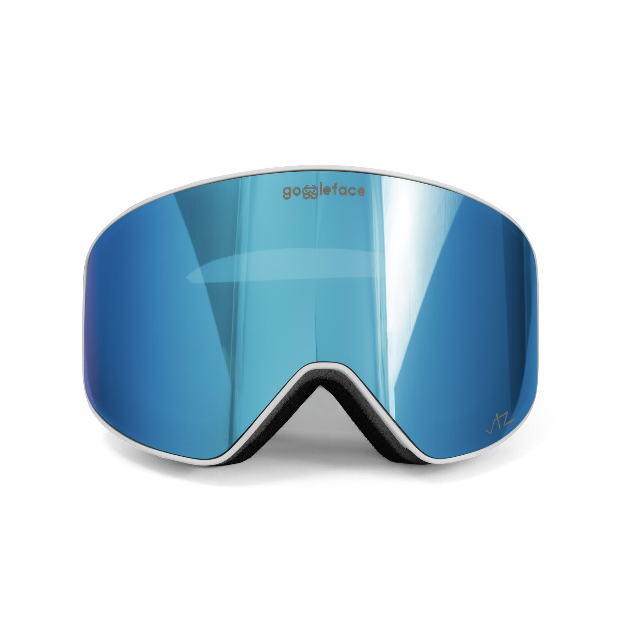 GOGGLEFACE Straight Line Skibrille Weiß/Blau - Unisex 2/4