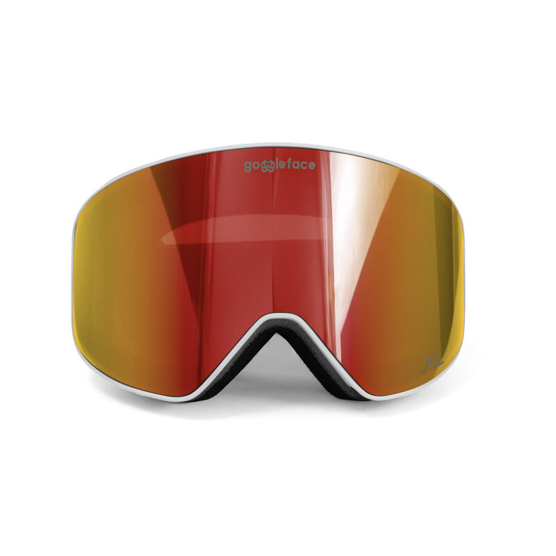 Masque de ski Goggleface Straight Line - BLANC/ROUGE - UNISEX