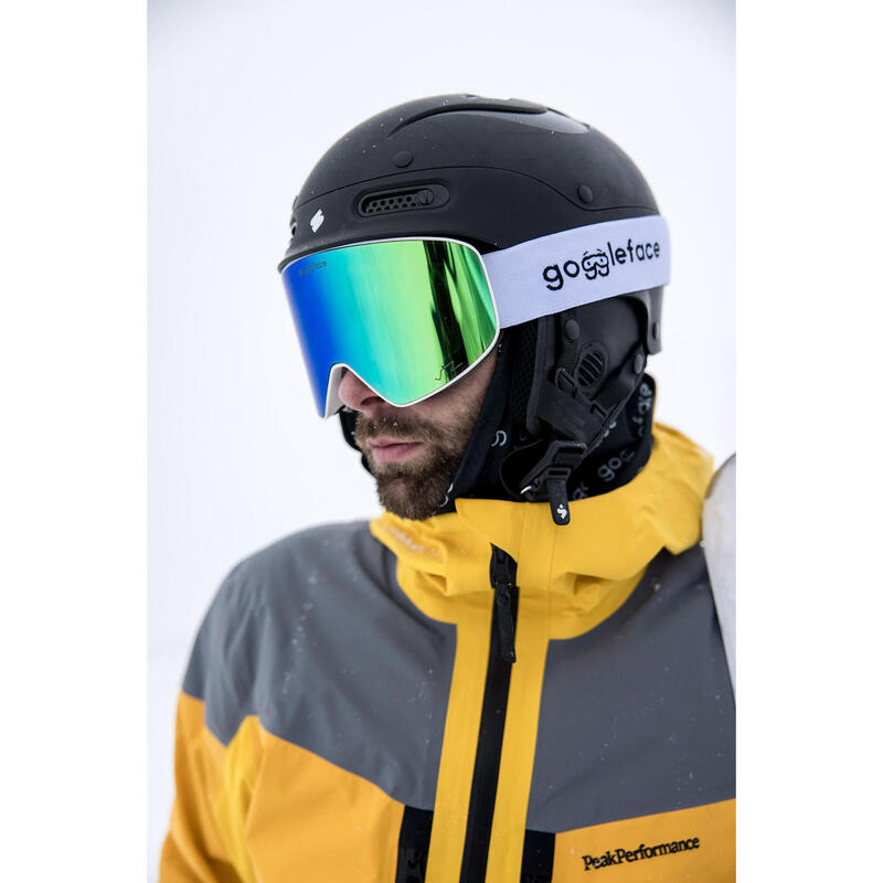 Masque de ski- en snowboard Goggleface Straight Line - BLANC/VERT - UNISEX