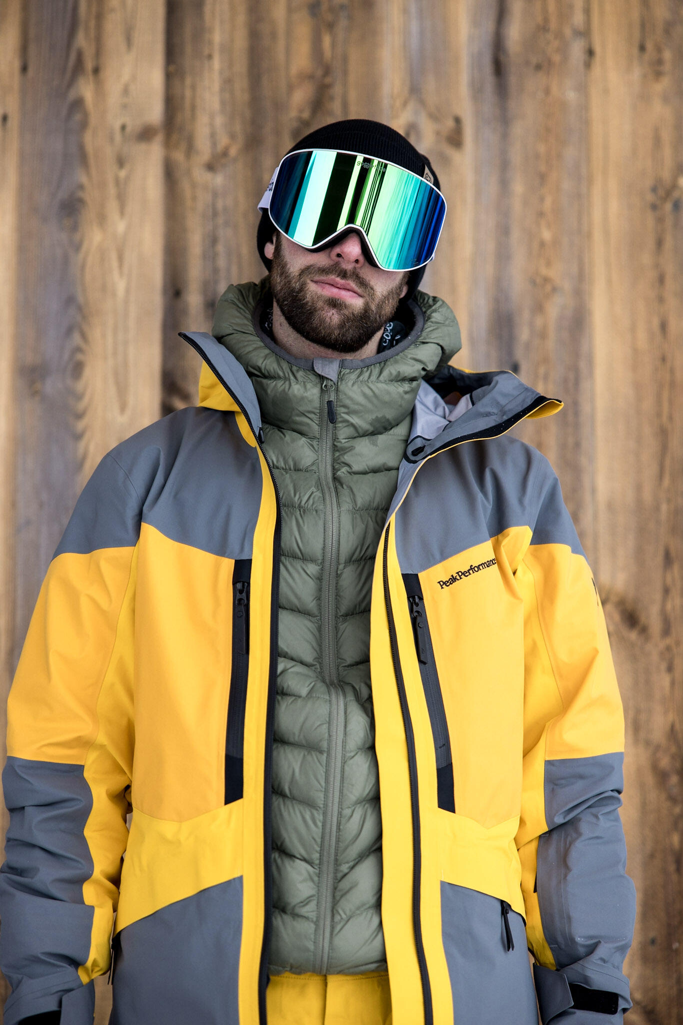 GOGGLEFACE Straight Line Skibrille – Weiß/Grün – Unisex 4/4