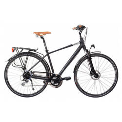 Vélo de Ville Leon Shimano Acera/Altus 8V 700 mm Noir Mat