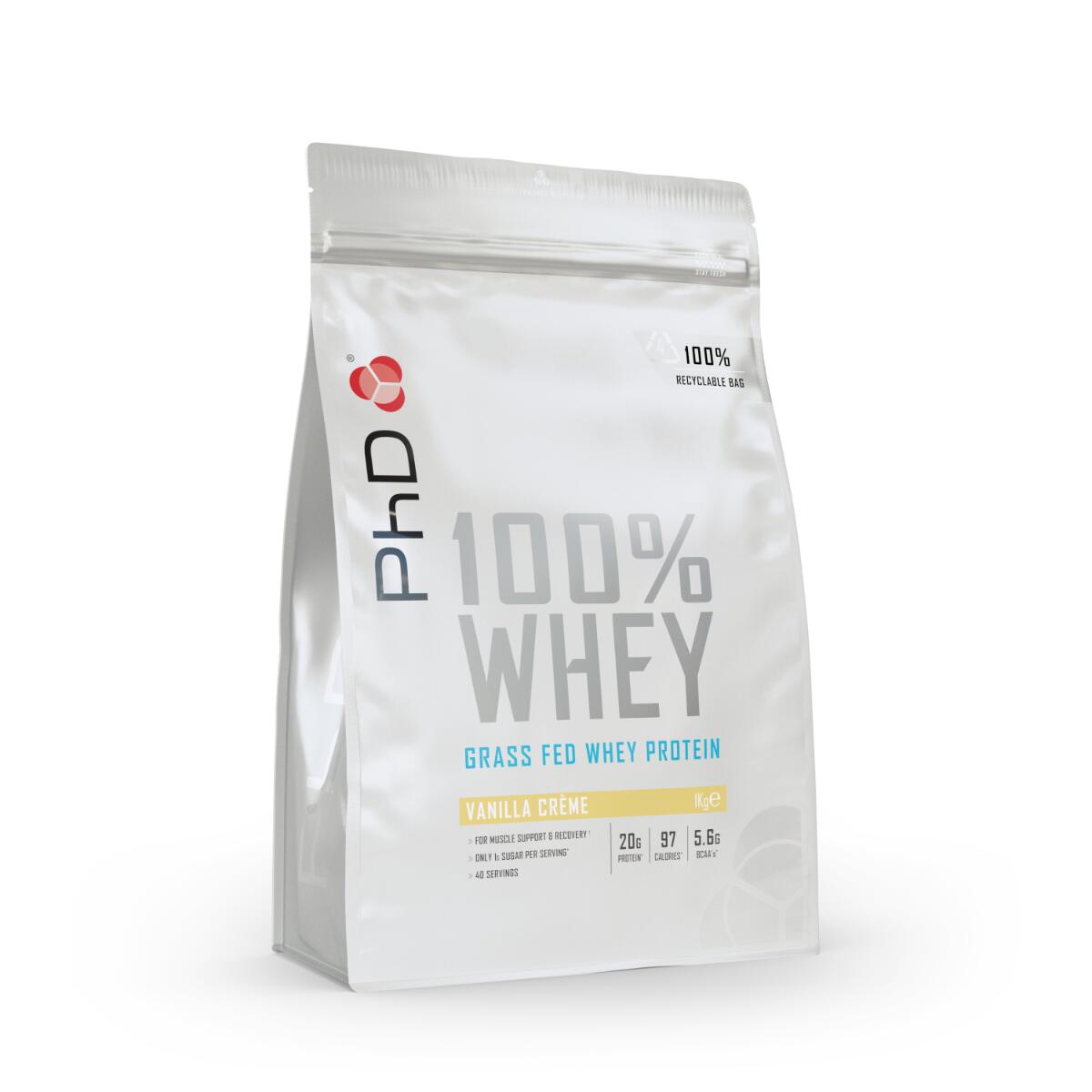 PHD NUTRITION PhD Nutrition | 100% Whey Powder | Vanilla Creme Flavour | 1kg