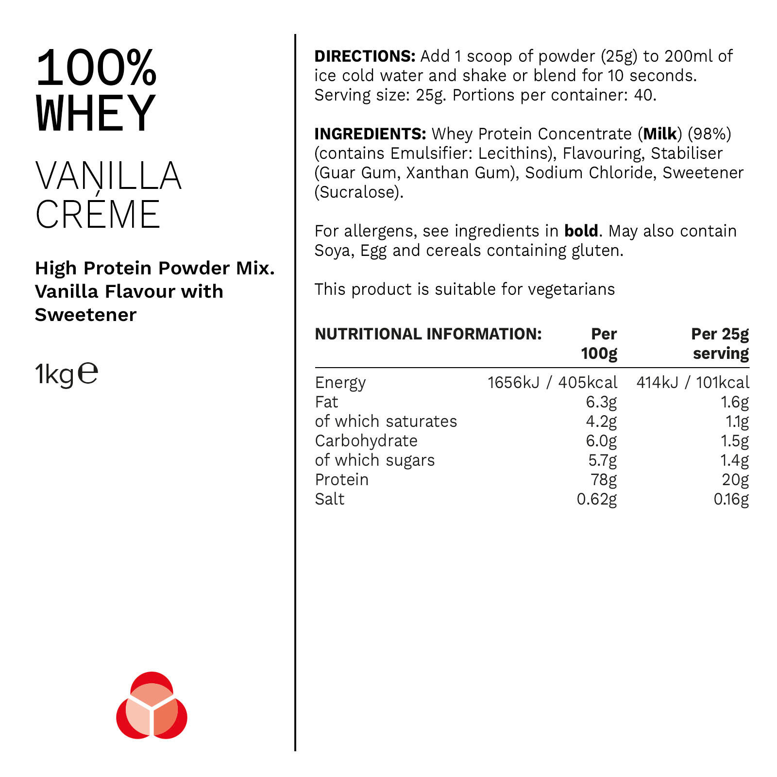 PhD Nutrition | 100% Whey Powder | Vanilla Creme Flavour | 1kg 5/5