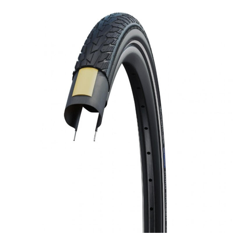 Pneu vtc/urbain 700x40 Schwalbe road cruiser reflex noir/vert tr (42-622)