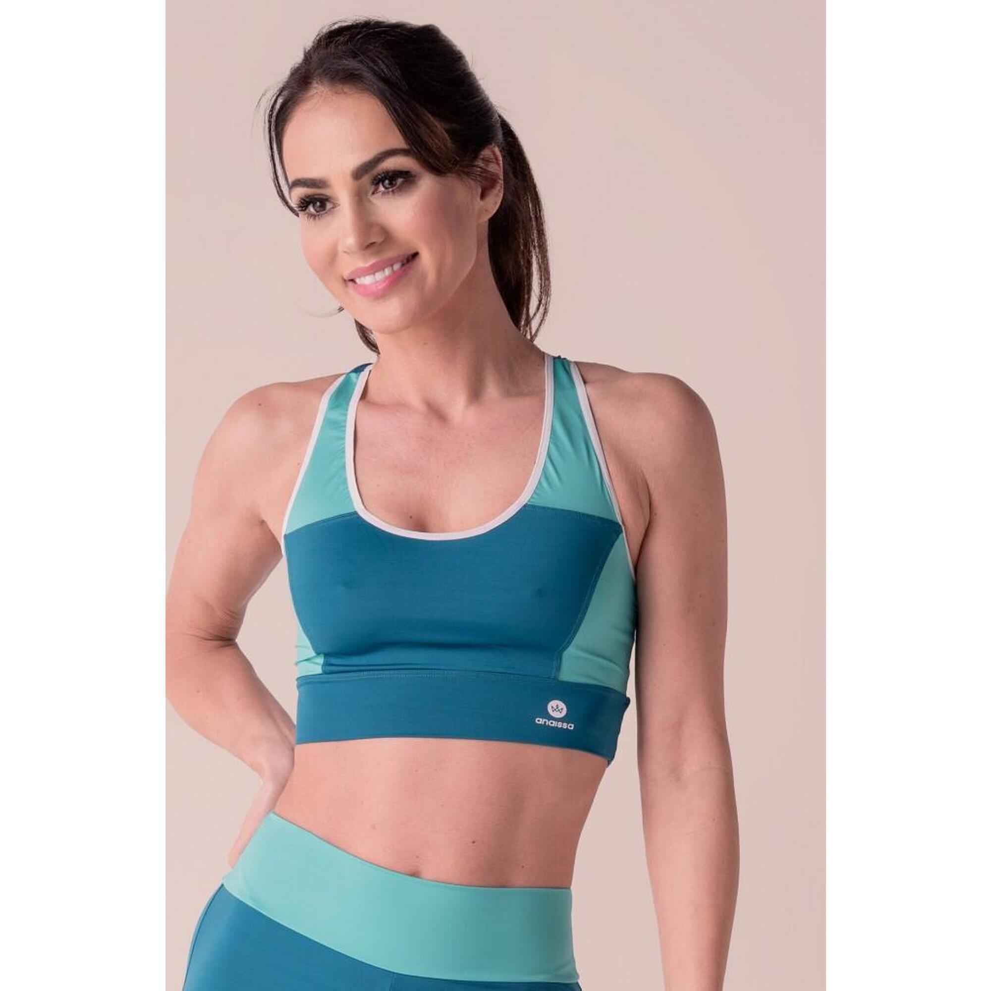 Brassière Fitness Maintien élevé Noire Rose Bari