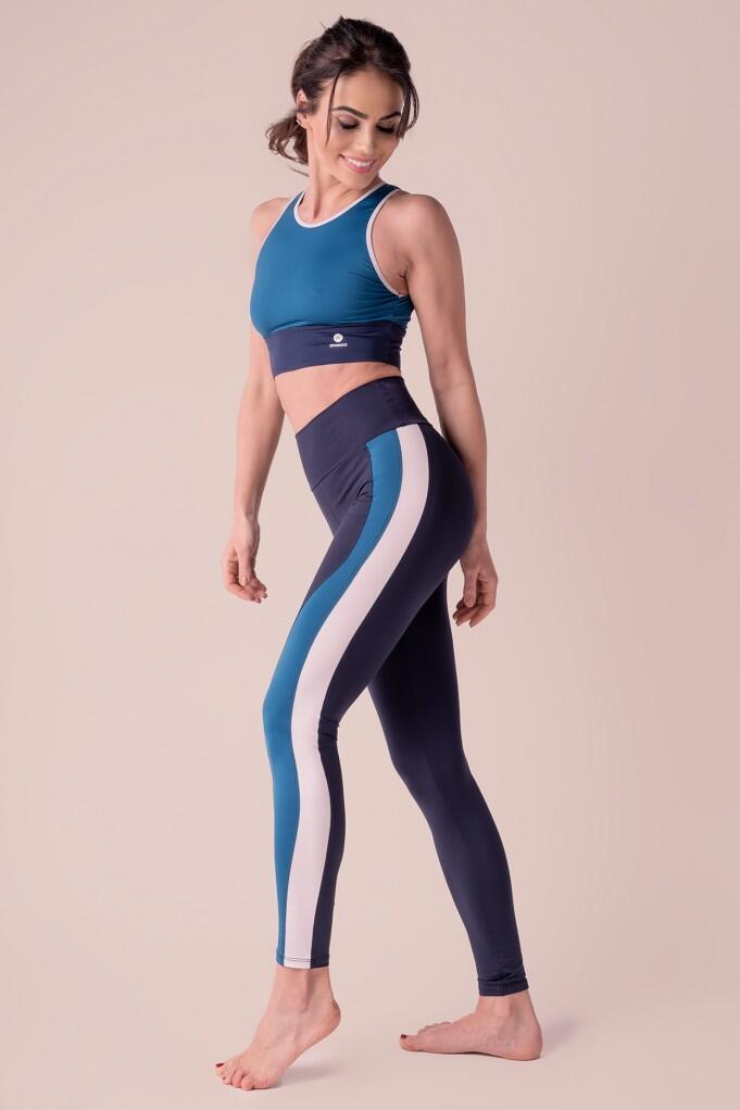 Leggings Modeladoras Fitness Cintura subida Mulher Ocean 4/5