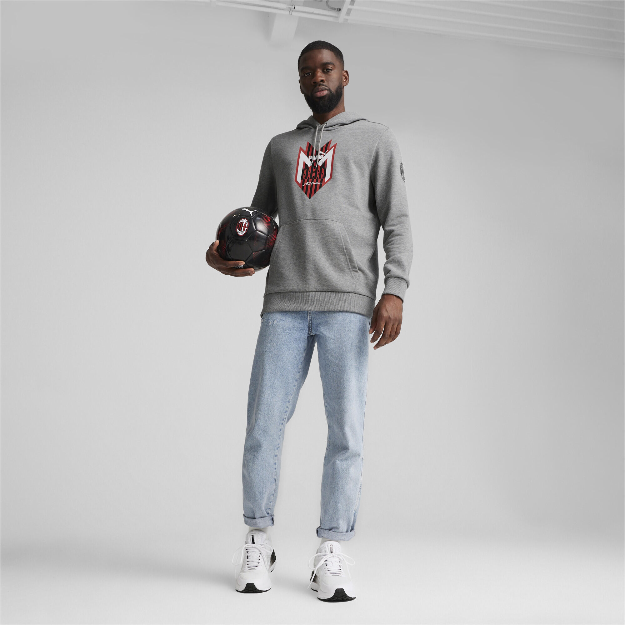 Hoodie Ftblicons AC Milan PUMA Medium Gray Heather 3/6