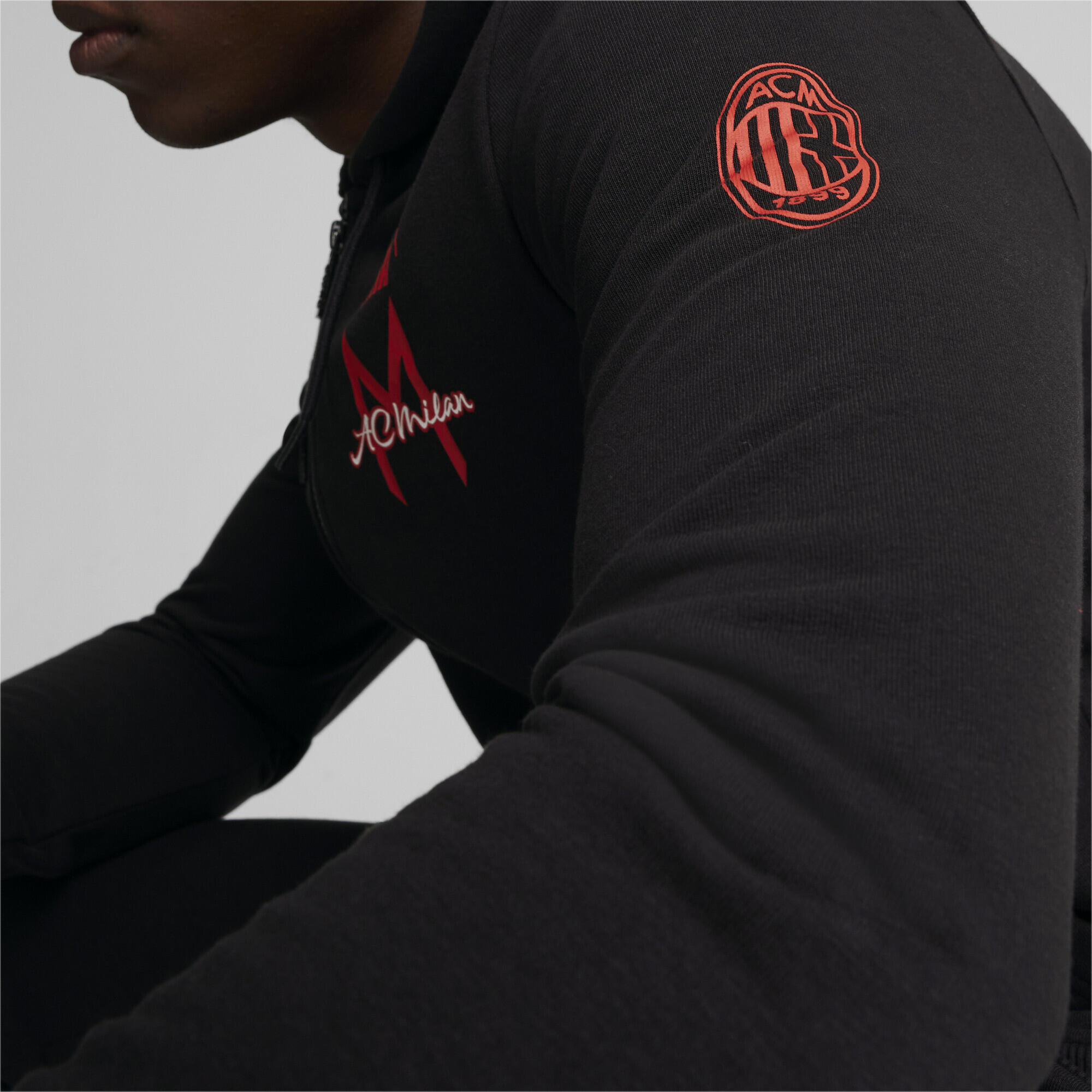Felpa con cappuccio con zip integrale AC Milan Ftblicons PUMA Black 4/6