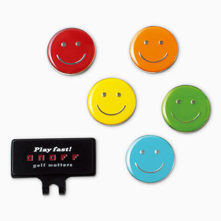 HAPPY FACE GOLF BALL MARKER - YELLOW