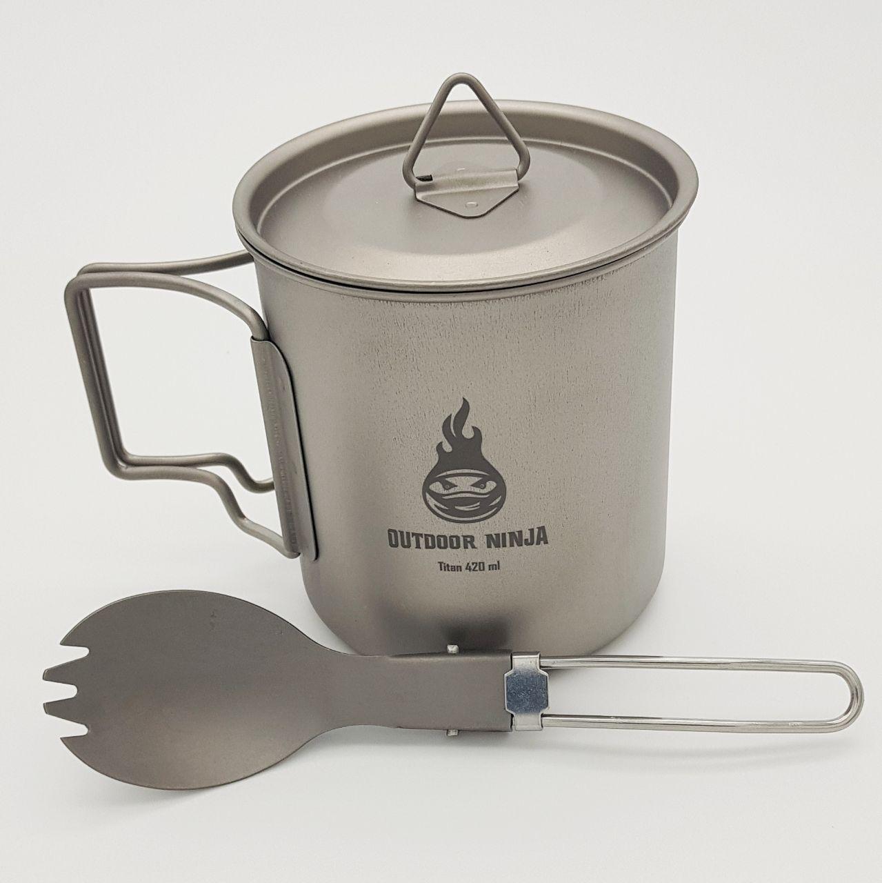 OUTDOOR NINJA Outdoor Ninja Titan Tasse 420ml + Falt Göffel Set