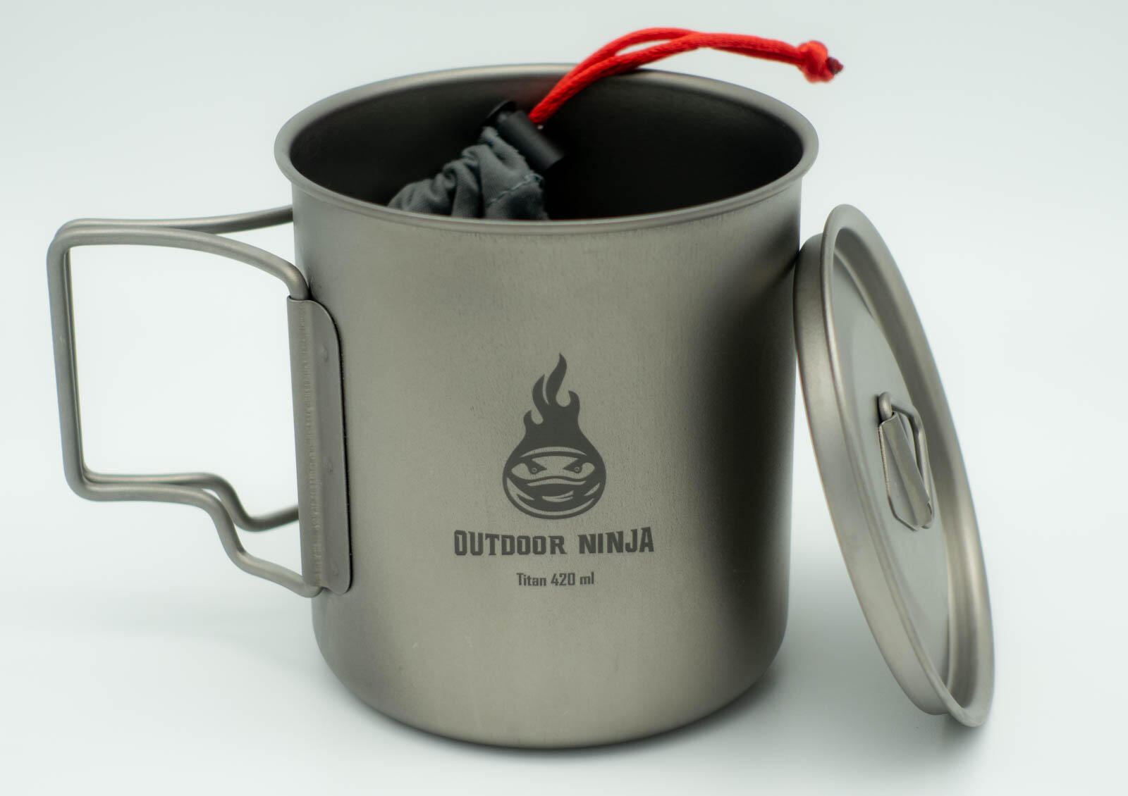 Outdoor Ninja Titan Tasse 420ml + Falt Göffel Set 2/4