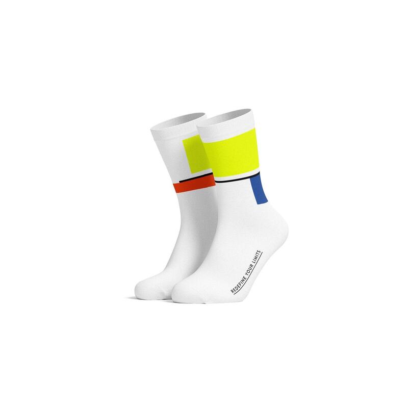 PIPPO Amsterdam Rennrad Socken Square Neon Gelb