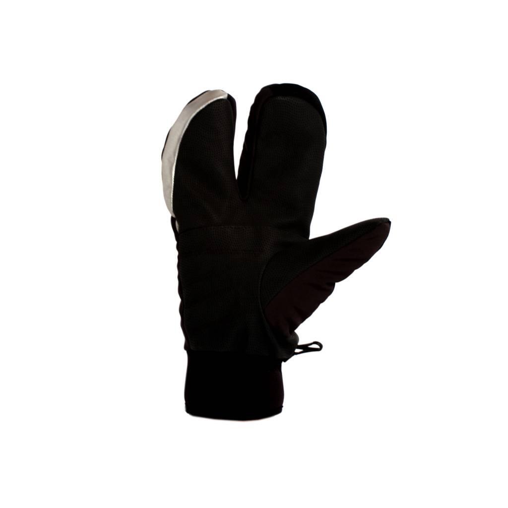 NBG-09 Black winter and ski softshell glove with 3 fingers 3/5