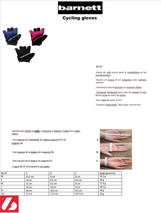 BG-07 Pink short competition cycling gloves 3/3
