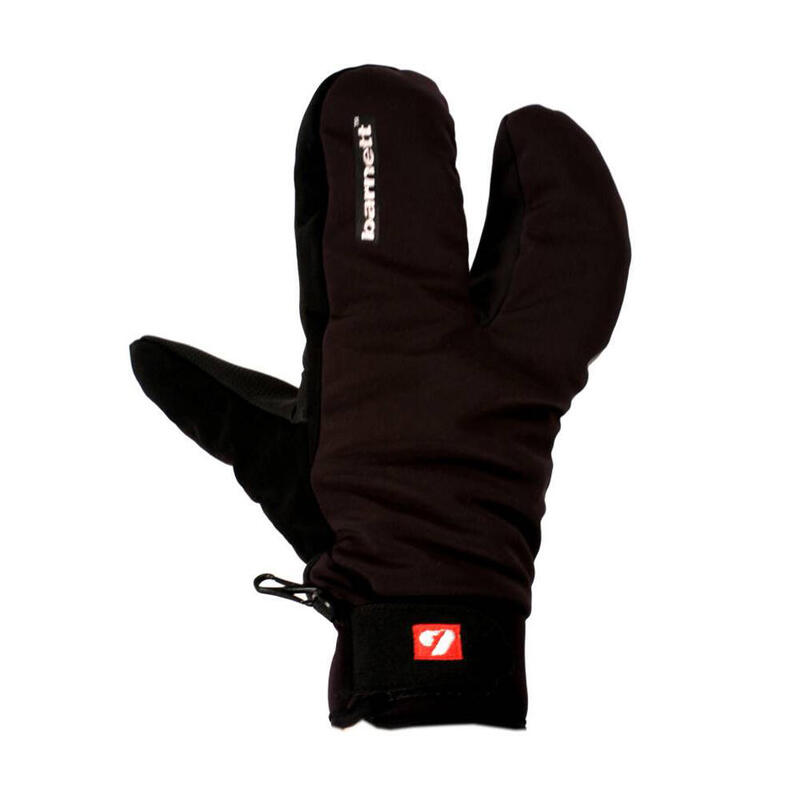 NBG-09 Schwarzer 3-Finger-Winter- und Ski-Softshell-Handschuh