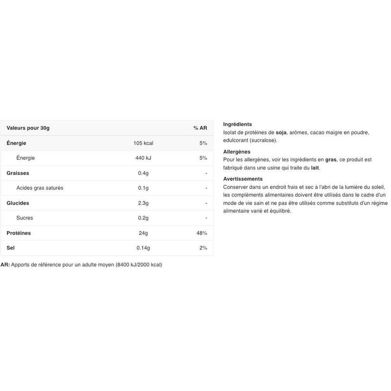 Soy Protein Isolate - Chocolat Onctueux