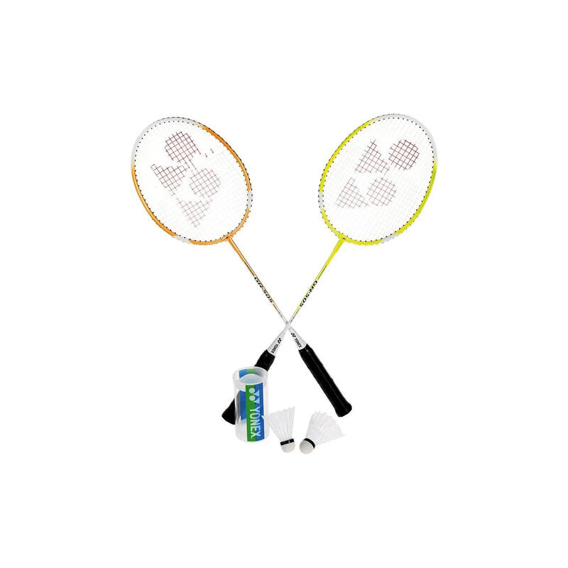 Badminton Set "2 Player" 5erPack Damen und Herren Schwarz/Weiß/Gelb