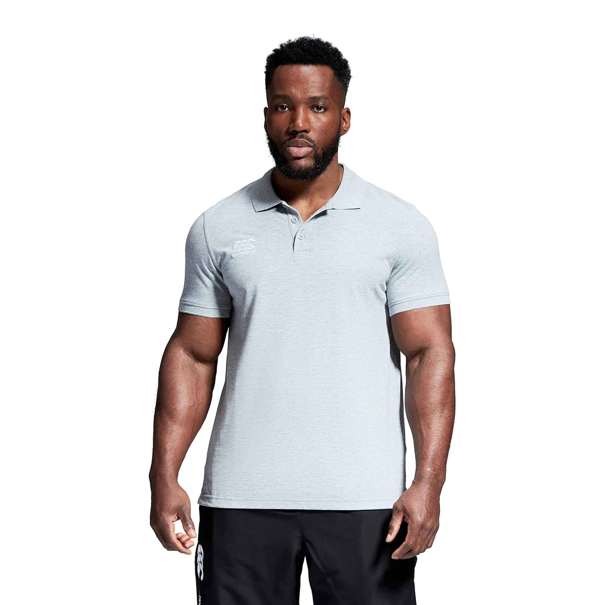 Waimak Polo A Manica Corta Uomo Canterbury Grigio 3/4