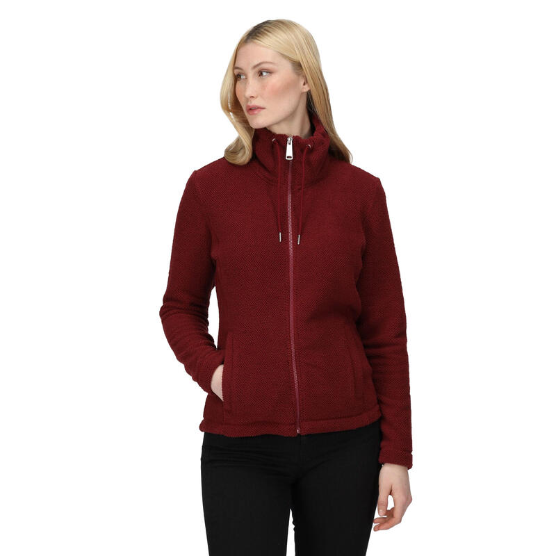 Dames Kizmitt Fluffy Full Zip Fleece Jacket (Cabernet)