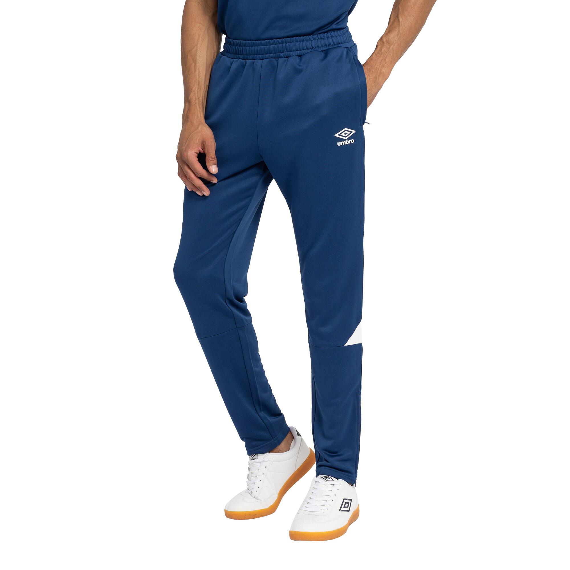 Mens Total Tapered Training Jogging Bottoms (Navy/White) 3/3