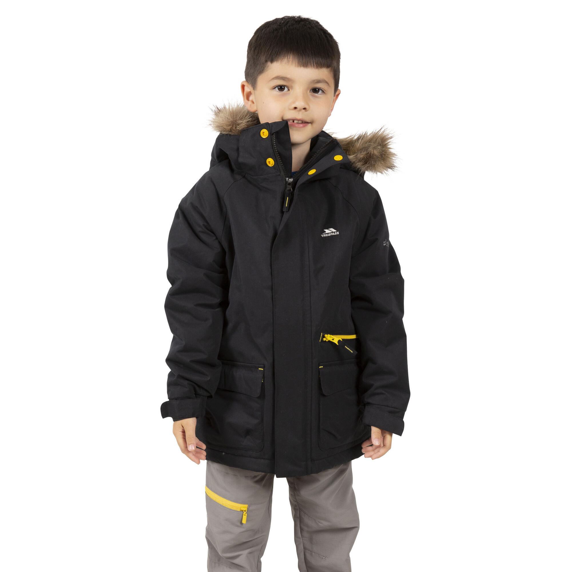 Kinderen/Kinderen opgetogen Parka (Zwart) 4/5