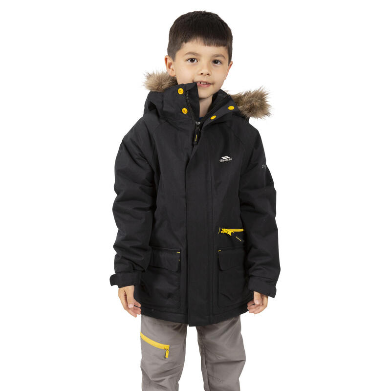 Kinderen/Kinderen opgetogen Parka (Zwart)