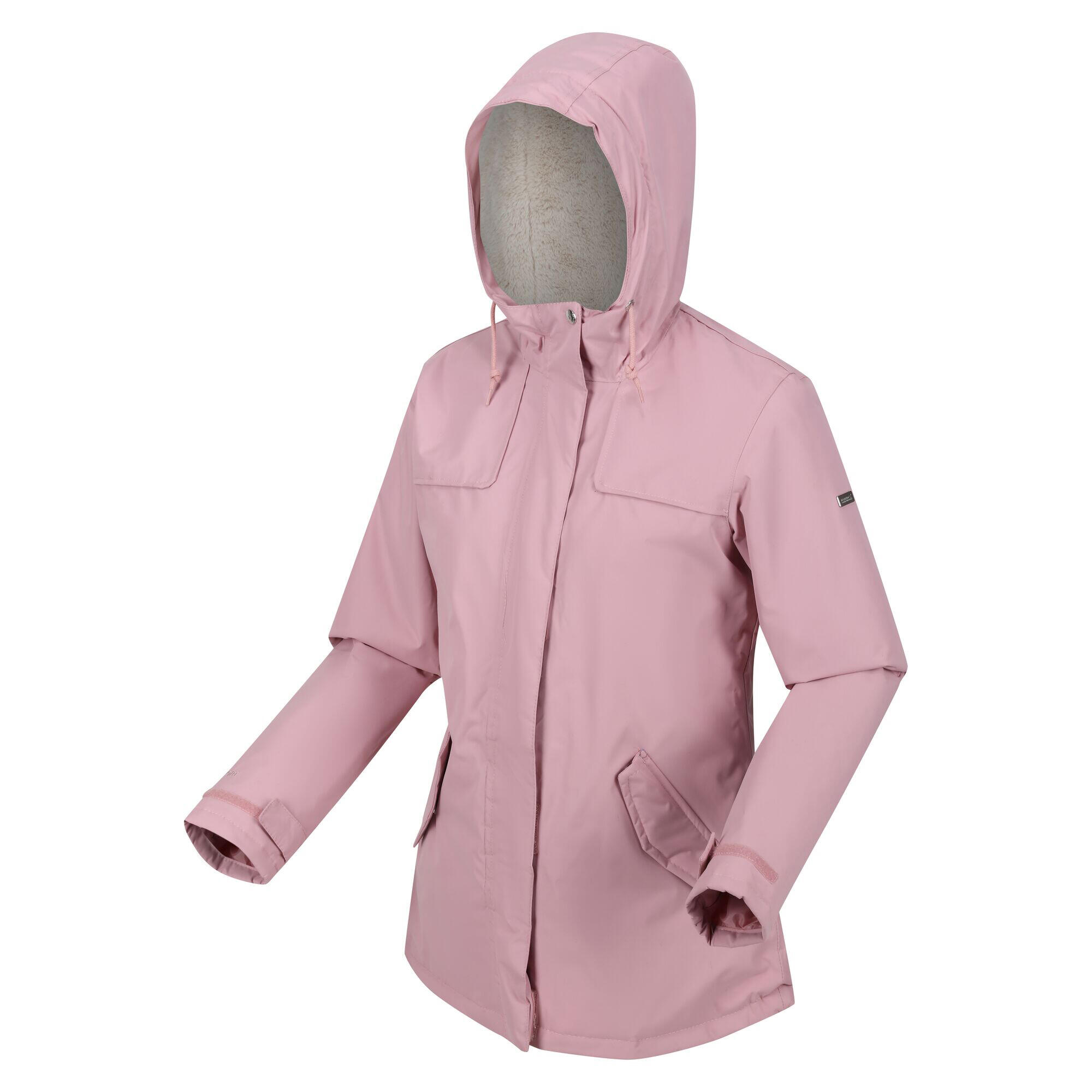 Womens/Ladies Bria Faux Fur Lined Waterproof Jacket (Powder Pink) 3/5
