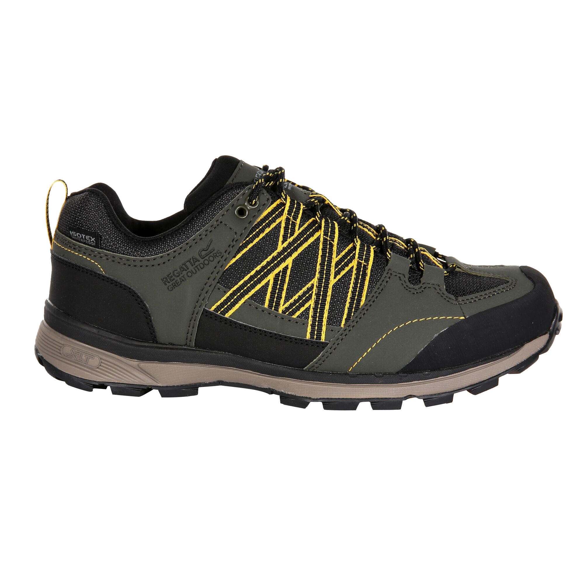 Mens Samaris Low II Hiking Boots (Dark Khaki/Gold) 4/5