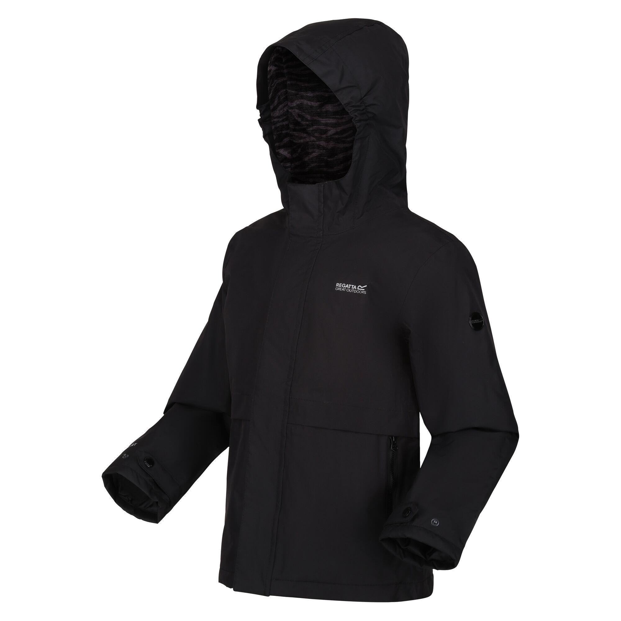 Childrens/Kids Bambee Waterproof Jacket (Black) 3/4