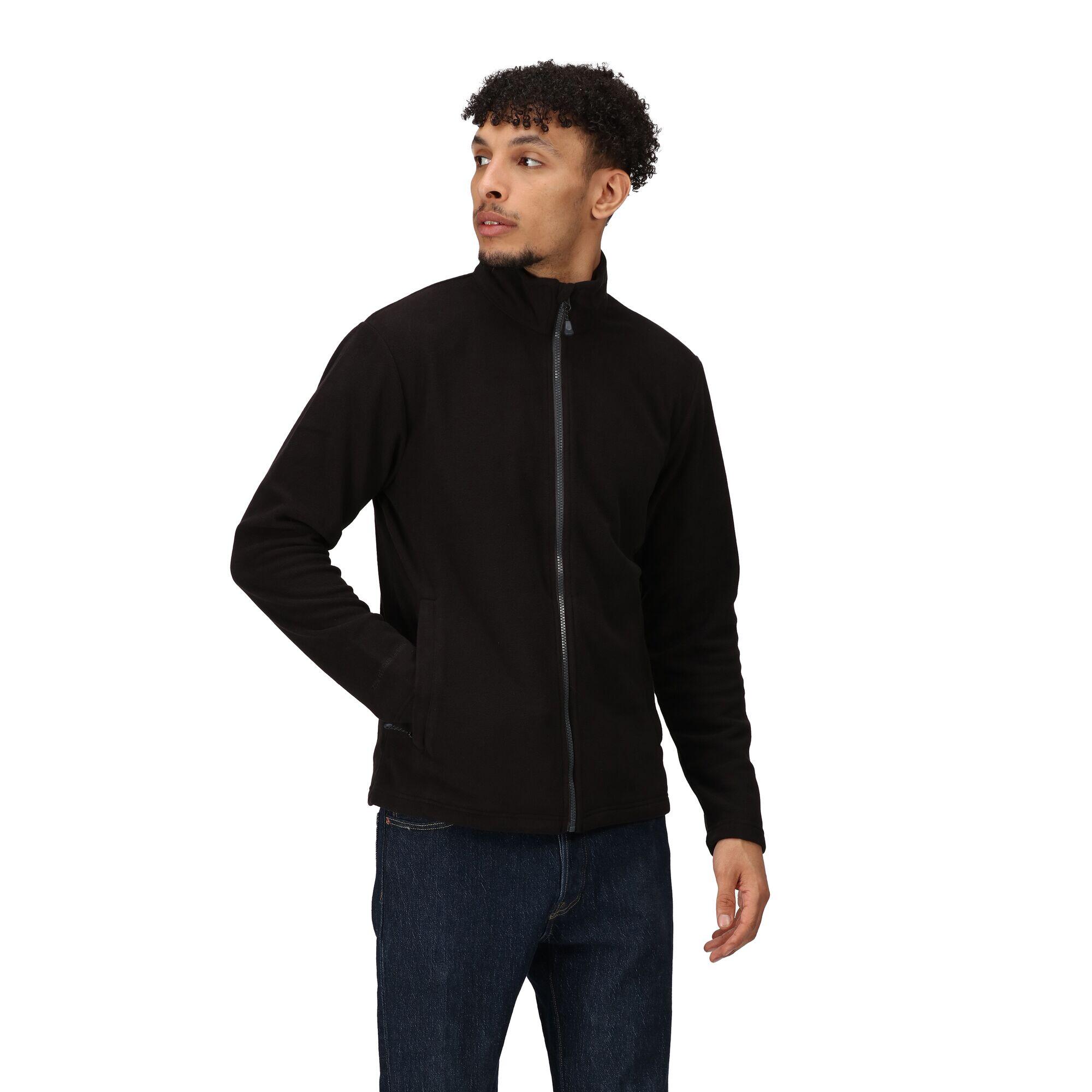 Mens Honestly Made Fleece Jacket (Black) 3/4