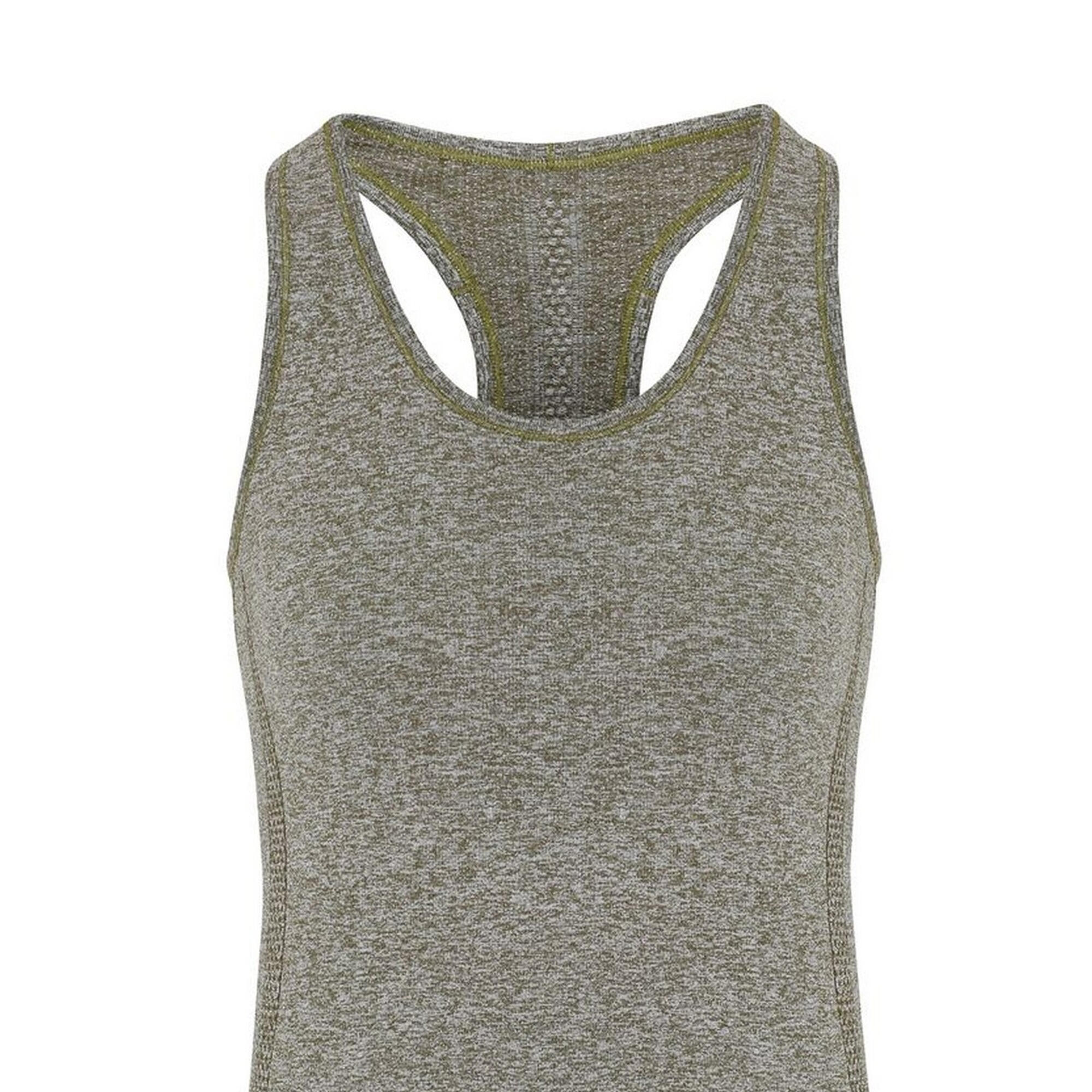 Canotta Sportiva 3D Senza Cuciture Donna TriDri Multi Sport Oliva 3/3