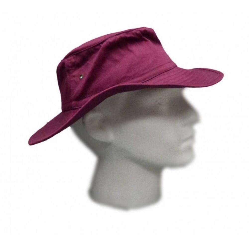 Wide Brim Cricket Bucket Hat (Maroon) 2/3