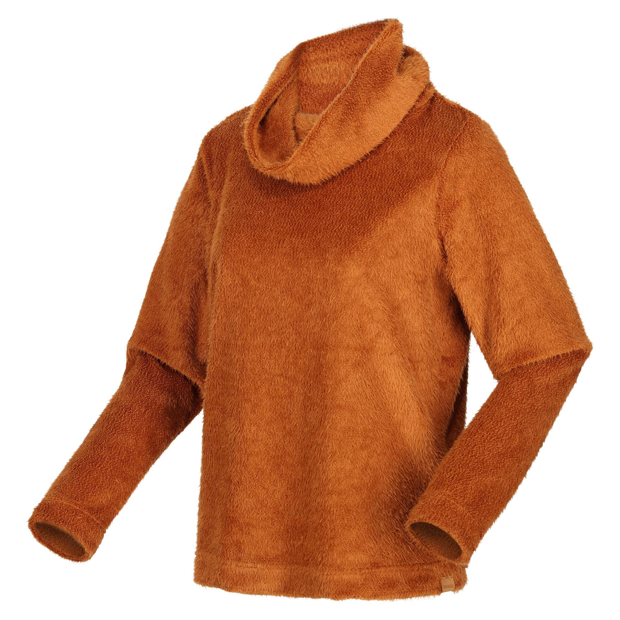 Womens/Ladies Hedda Cowl Neck Fleece Top (Copper Almond) 3/5