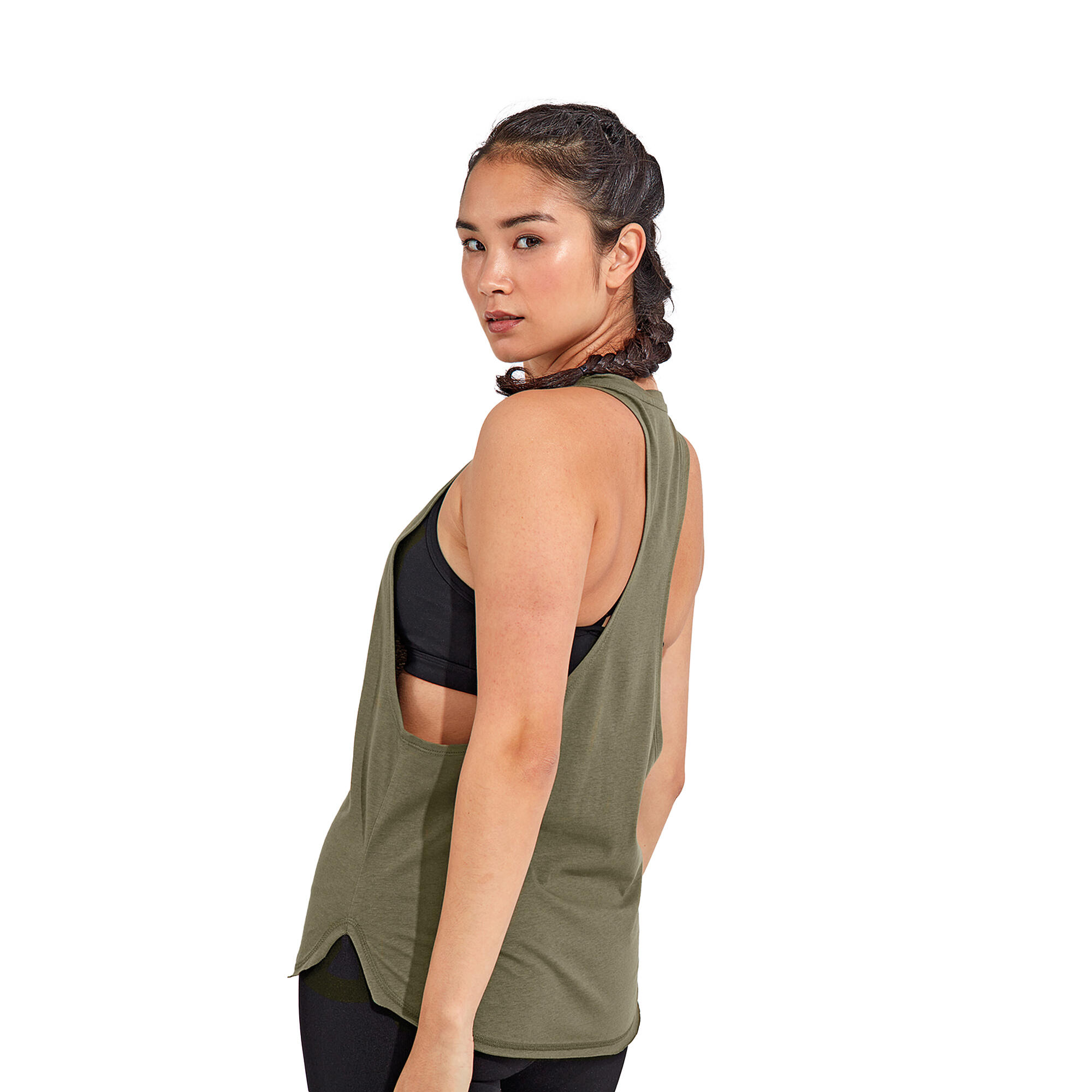Womens/Ladies Tank Top (Olive) 2/3