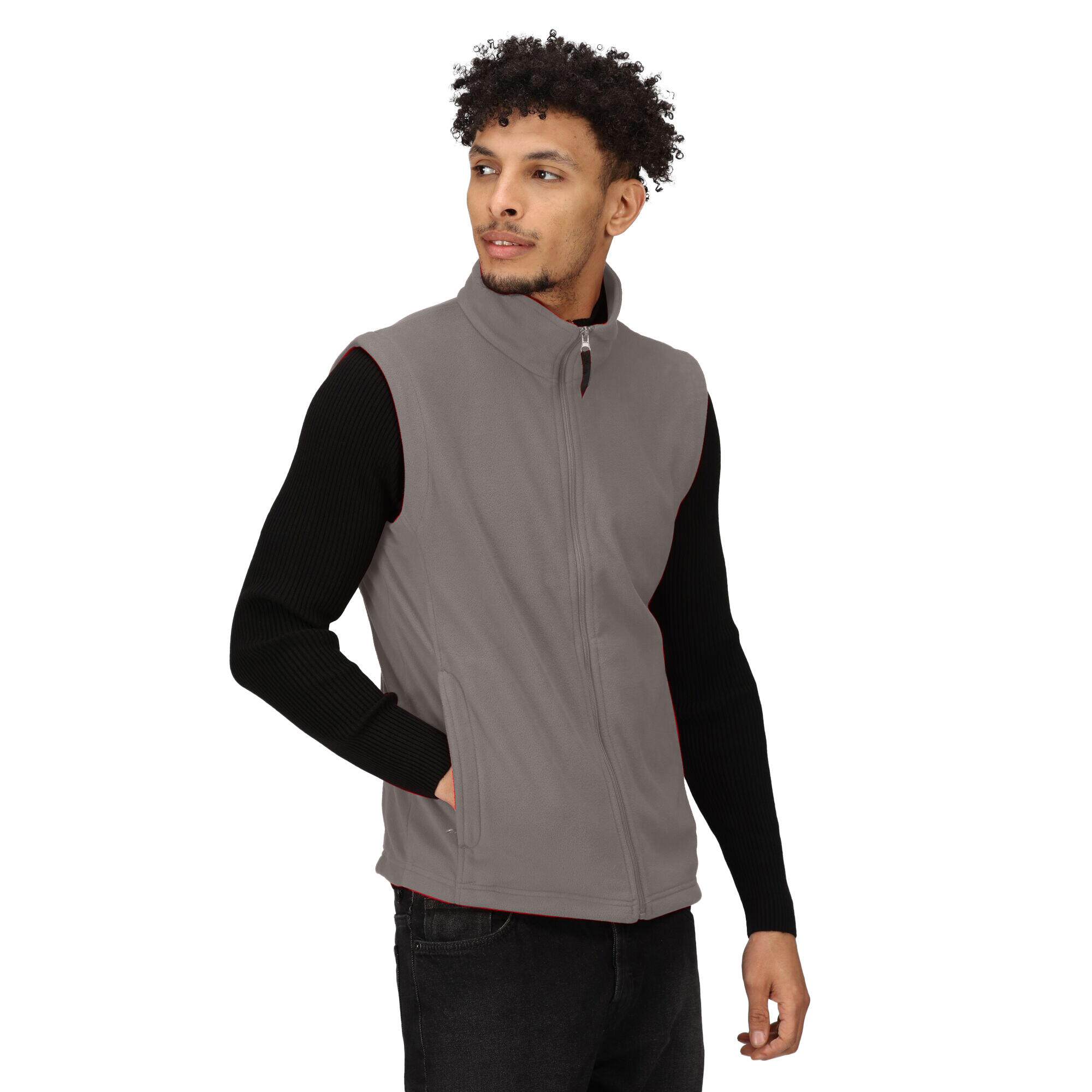 Mens 210 Microfleece Bodywarmer / Gilet (Seal Grey) 3/4