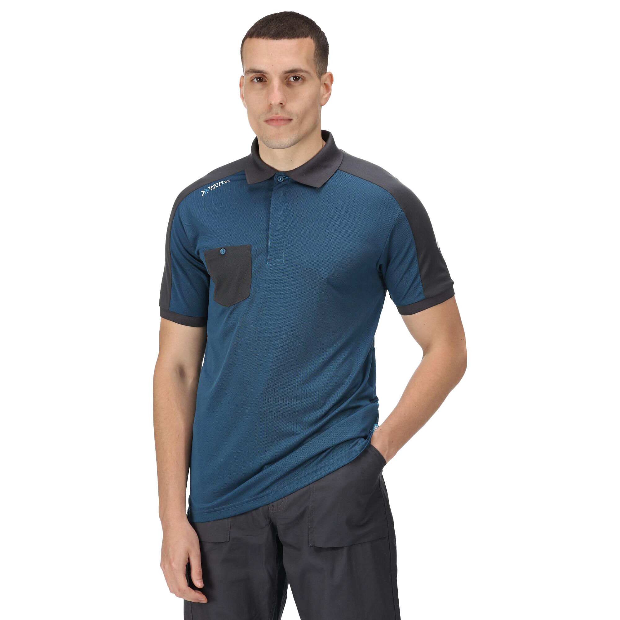 Mens Offensive Wicking Polo Shirt (Blue Wing) 3/5