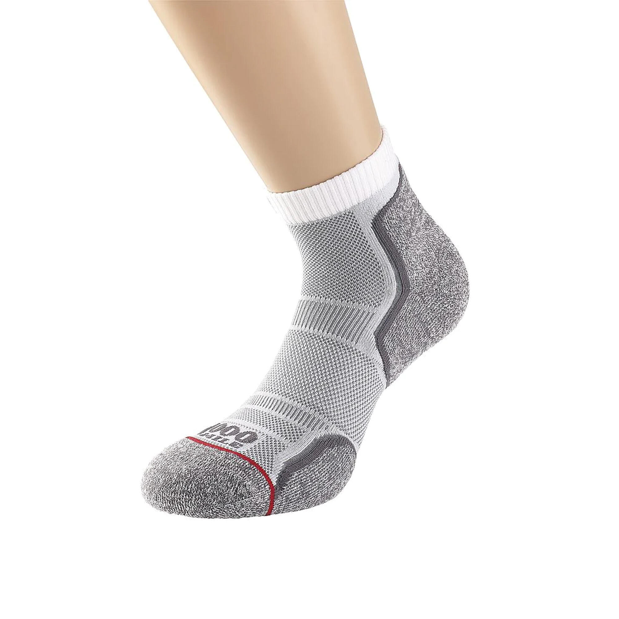 Mens Run Ankle Socks (White/Grey) 3/3