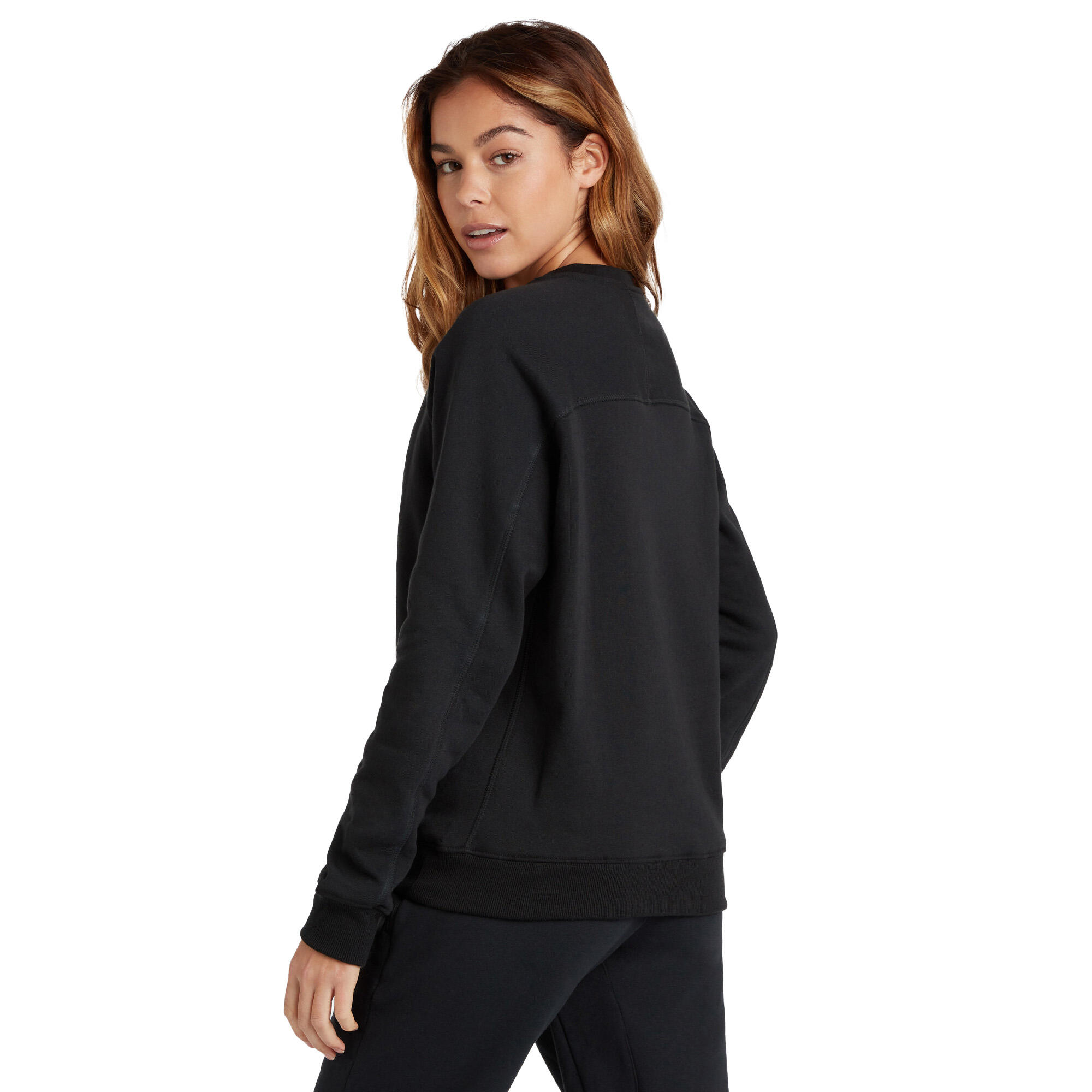 Womens/Ladies Club Leisure Sweatshirt (Black/White) 3/4