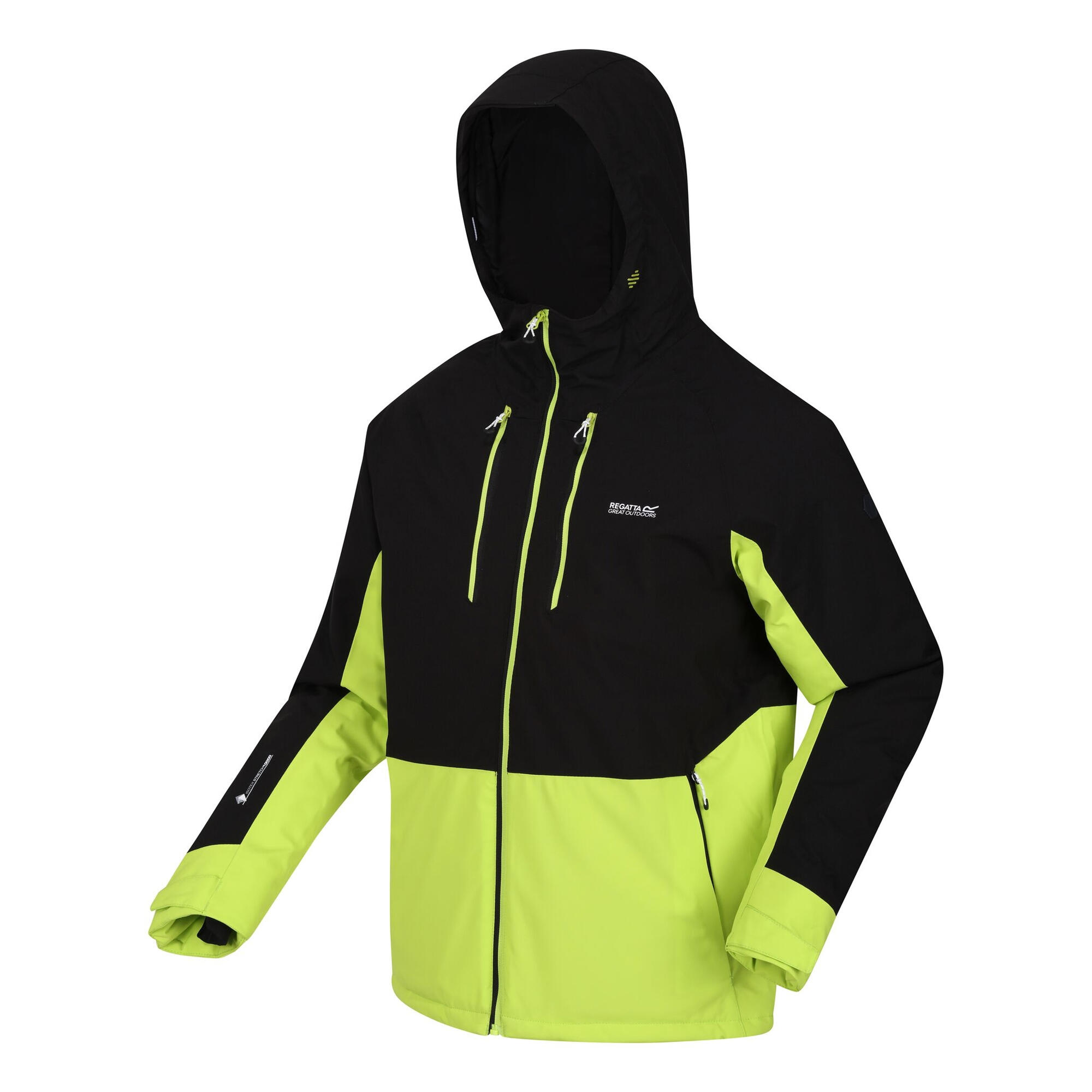 Mens Highton III Stretch Padded Jacket (Black/Bright Kiwi) 3/5