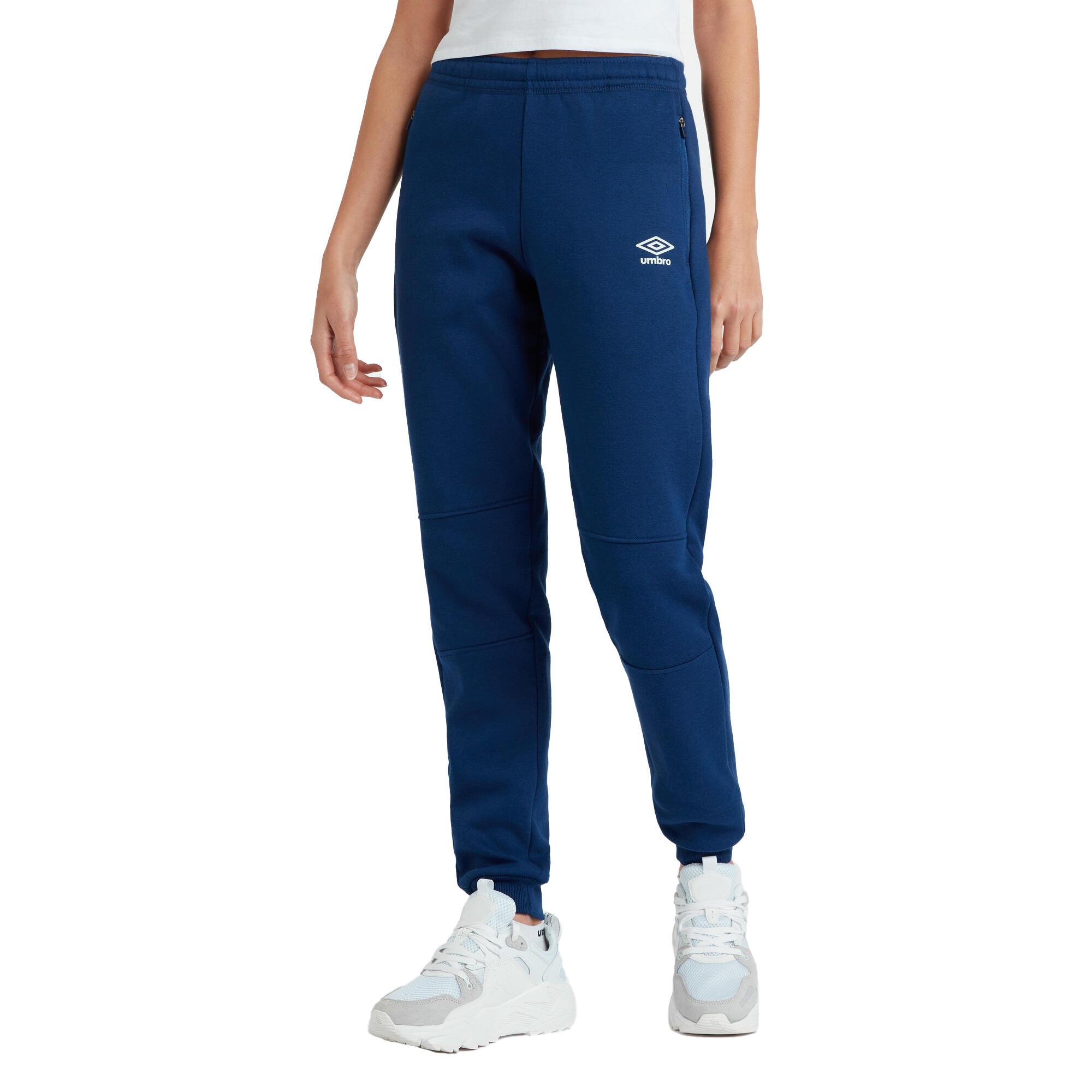 Womens/Ladies Club Leisure Jogging Bottoms (Navy/White) 3/3