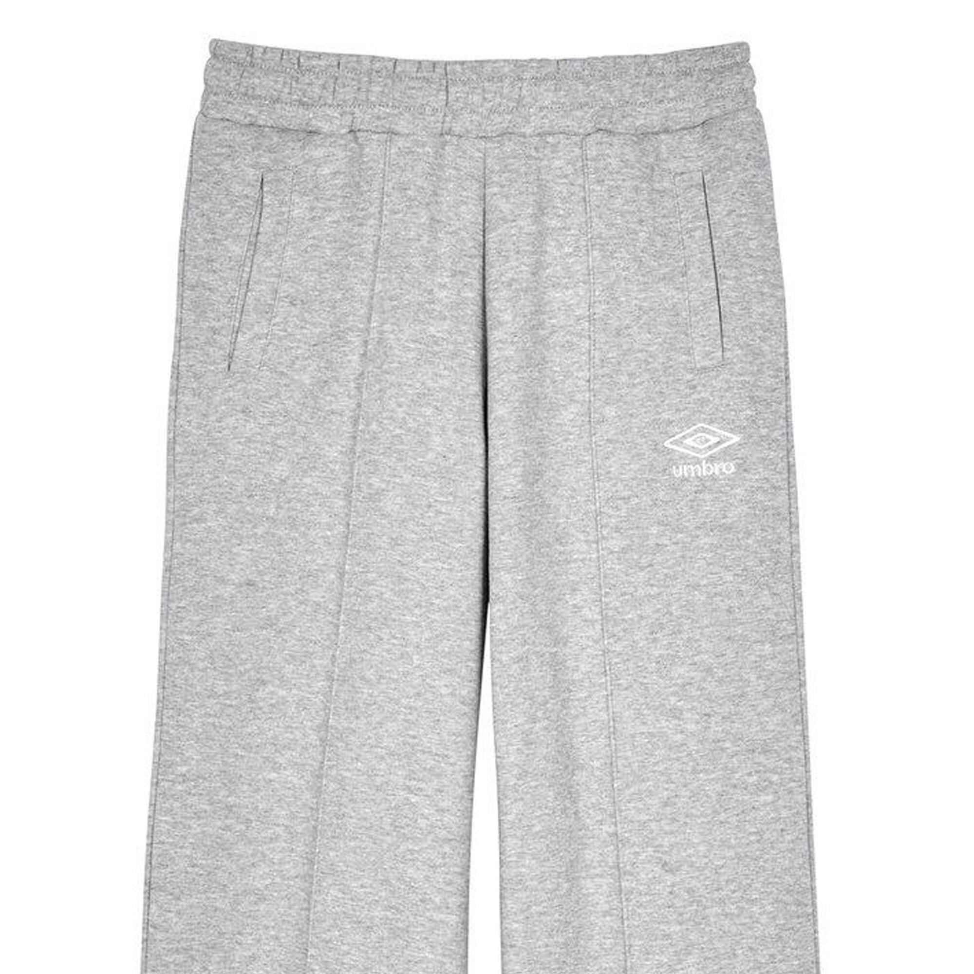Womens Ladies Core Straight Leg Jogging Bottoms Grey Marl White UMBRO Decathlon