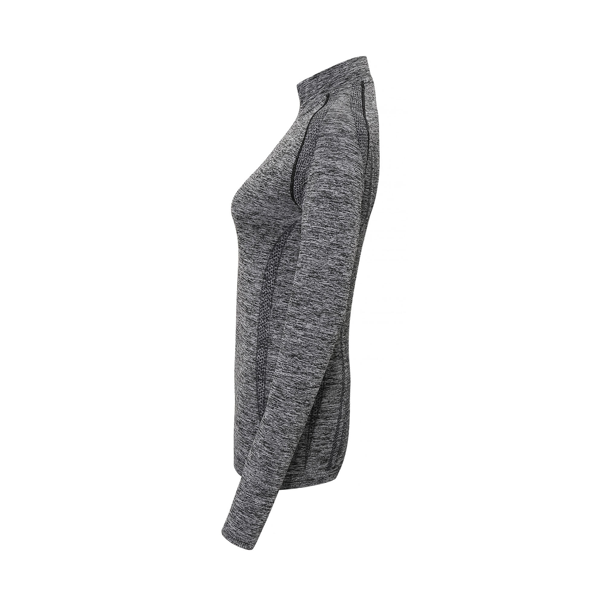 Seamless 3D Fit Multi Sport Performance Zip Top Damen Anthrazit 3/3