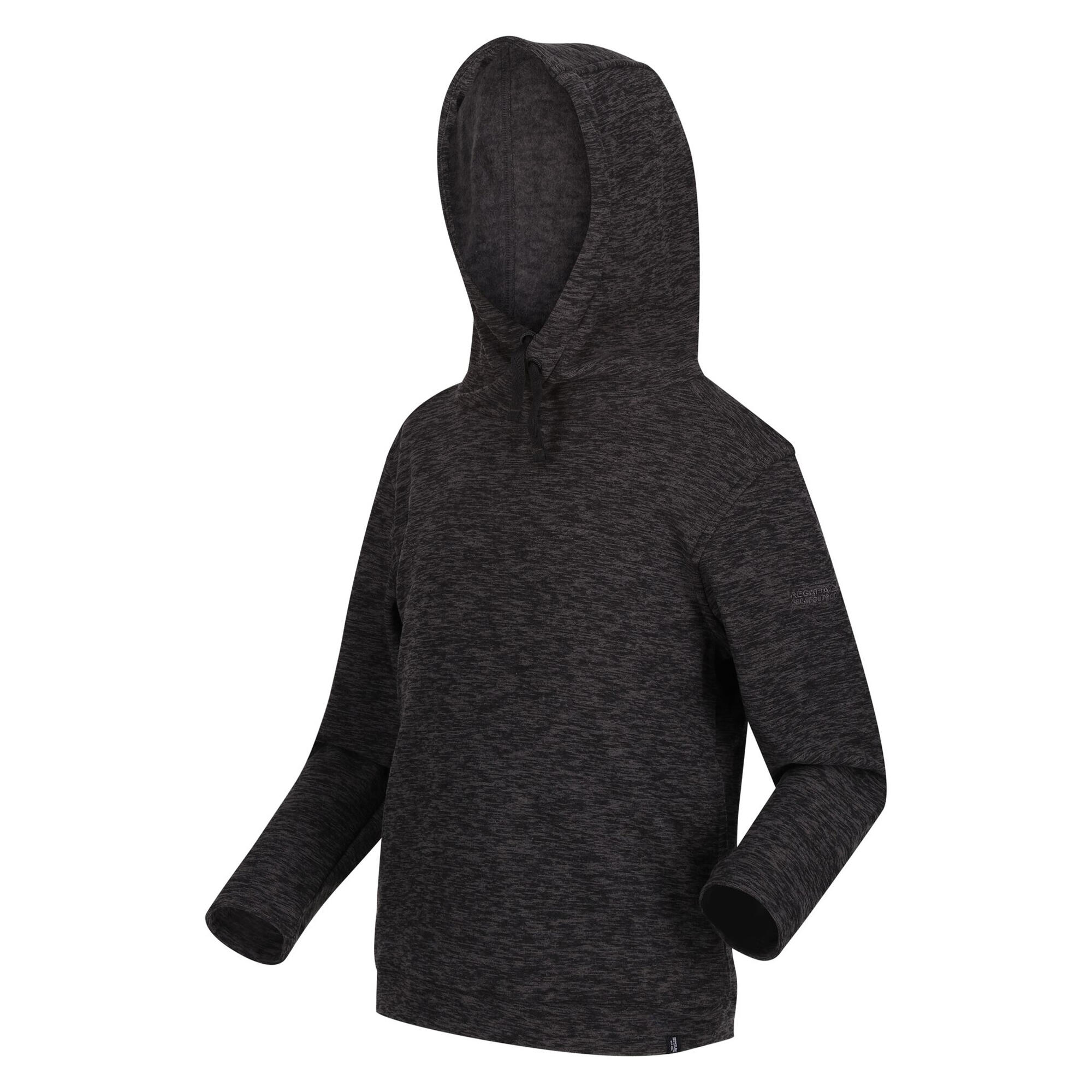 Childrens/Kids Keyon Hooded Fleece (Black Marl) 3/5