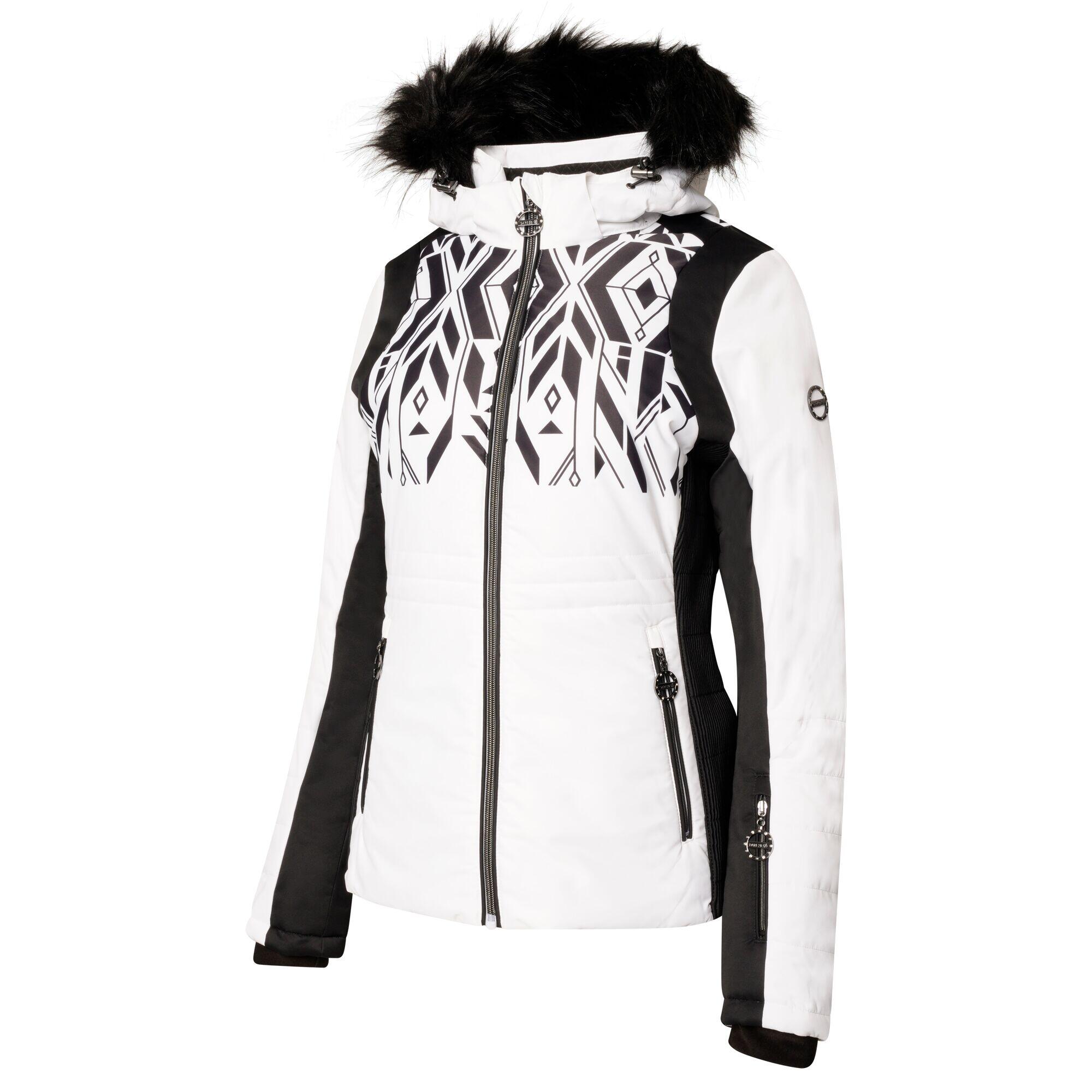 Womens/Ladies Prestige II Luxe Printed Ski Jacket (White/Black) 3/4